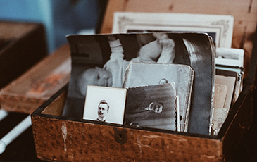 A box of old photos
