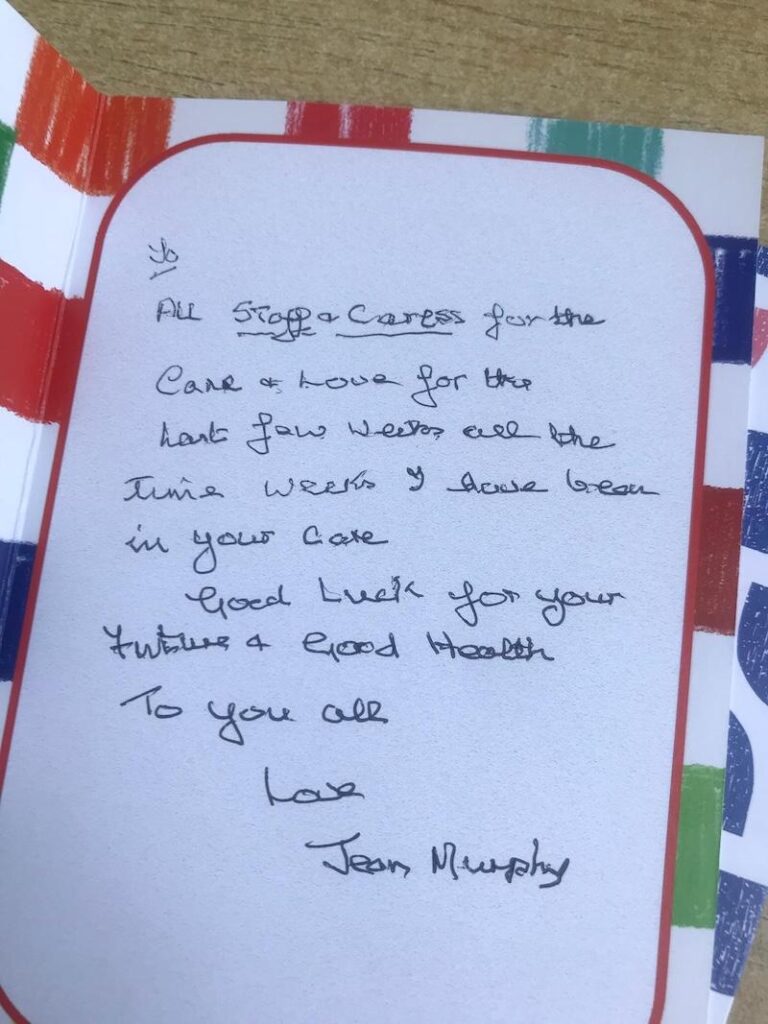 a thank you message from our residents on glad to care week
