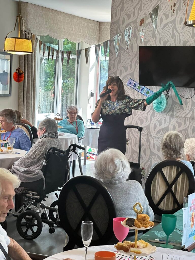 a lady singing